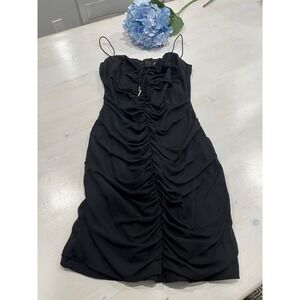 THATS‎ SO FETCH Ruched Bodycon Dress Sleeveless Mini Party Black Size 8